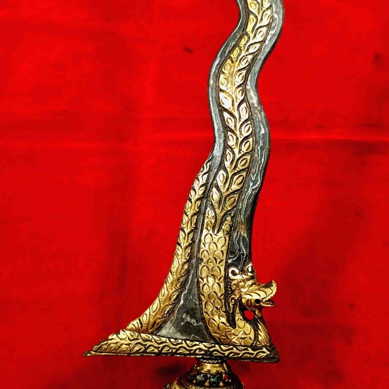 Pusaka Keris Luk 13 Naga Siluman Pamor Kulit Semangka Koleksi Antik Kamardikan