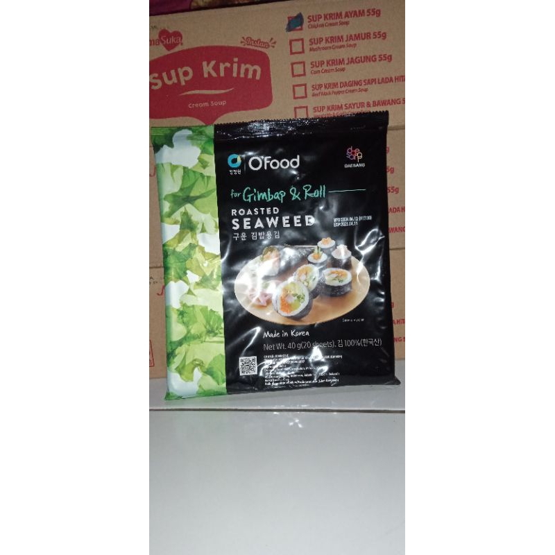 

O'Food - Roasted Seaweed For Gimbap & Roll / Sushi Nori Lever Kimbab Chung Jung One /20 Sheets /Nori @40gr