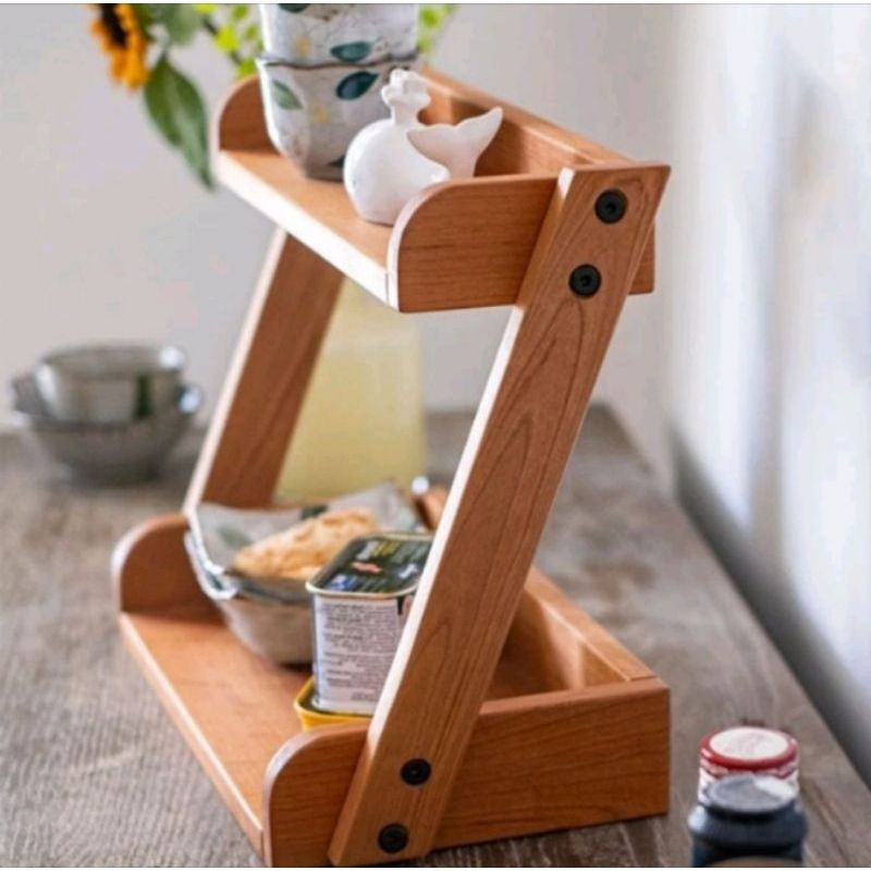 Rak Bumbu Dapur Size Medium Rak Skincare Rak Kosmetik Rak Kayu Serbaguna Rak Kayu Minimalis Rak Kayu
