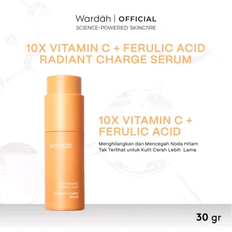 Wardah 10% Vitamin C Ferulic Acid Radiant Charge Serum || Wardah Serum Vitamin C 20ml