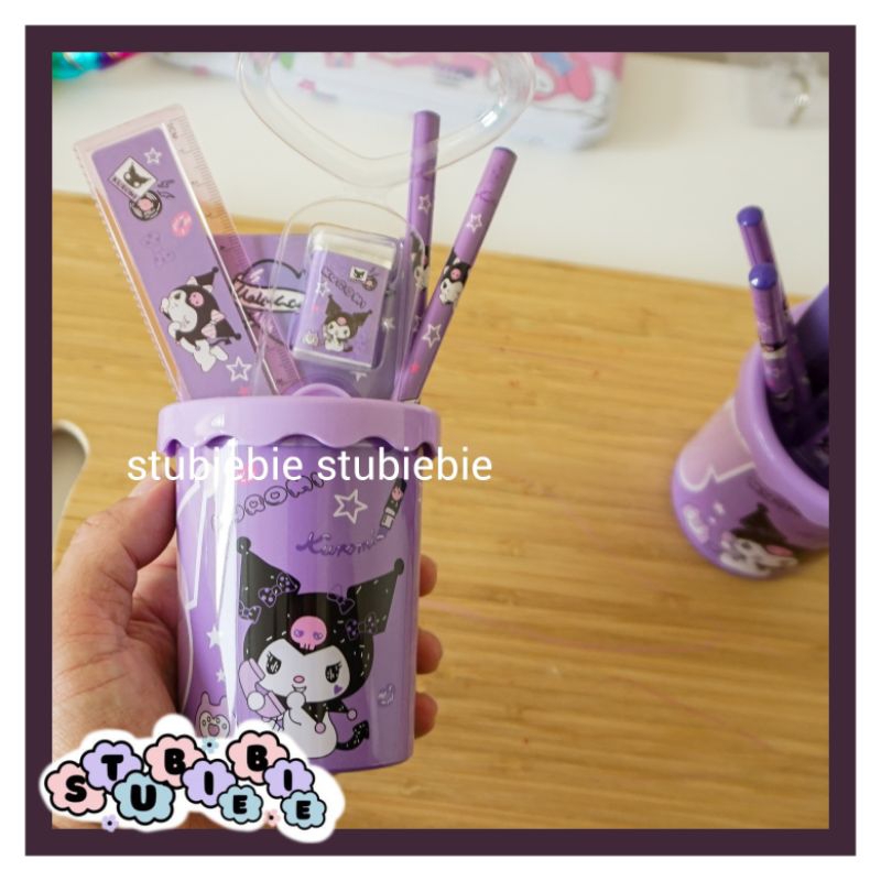 

SP09 PEN HOLDER KUROMI SET ALAT TULIS 6 IN 1 SANRIO TEMPAT PENSIL
