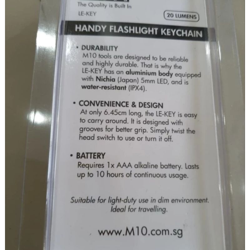 M10 Senter plus gantungan kunci