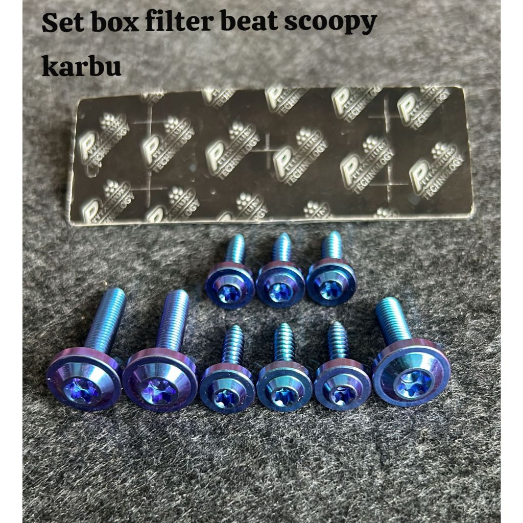 set baut titanium baut box filter beat scopy karbu baut box filter isi 9pcs baut titanium baut box f