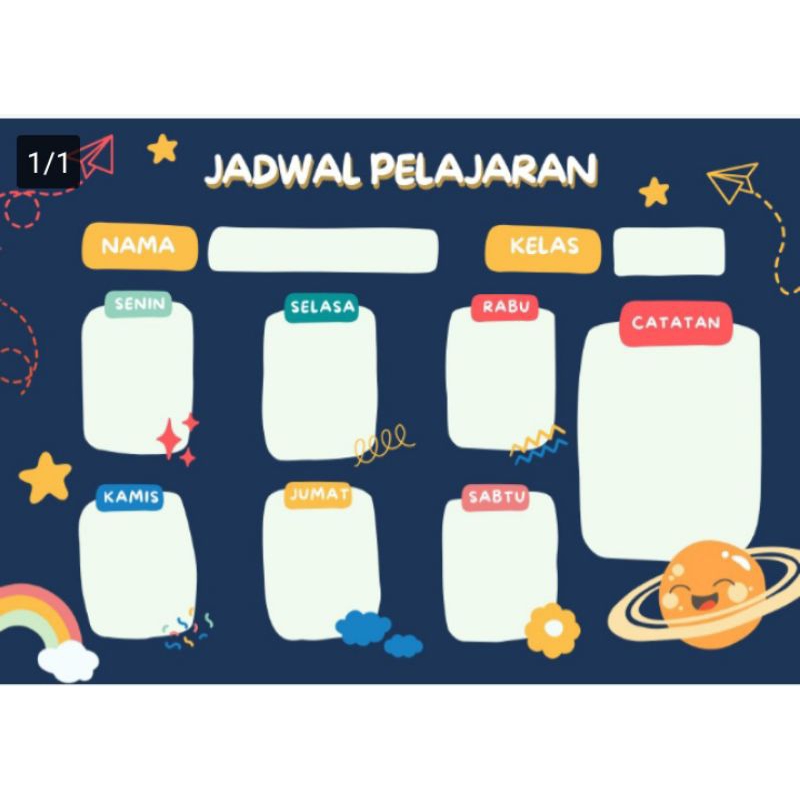 

Poster Jadwal Pelajaran Sekolah