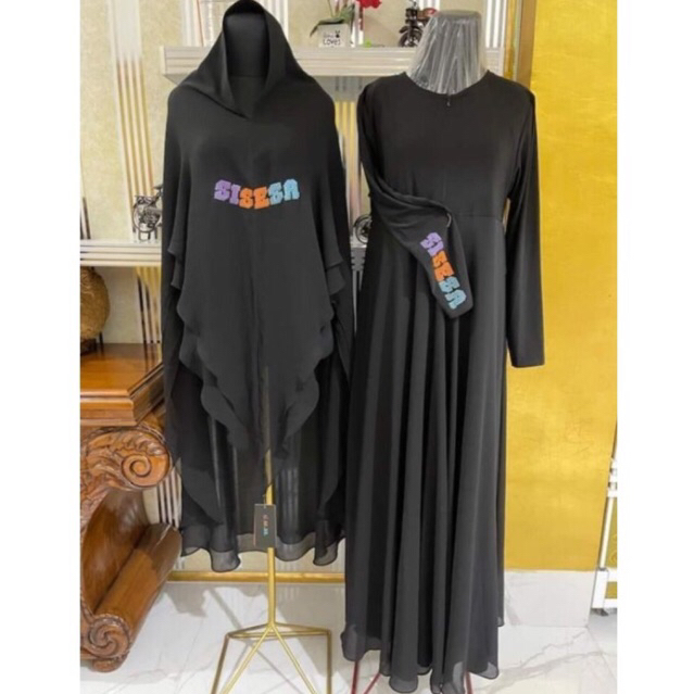 (SALE) ECER GAMIS / KHIMAR SISESA HITAM/PUTIH BEST SELLER