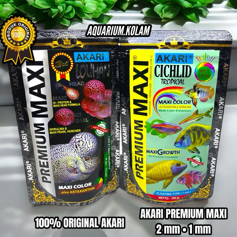 POMO PELET AKARI PREMIUM MAXI 100 gram pelet pakan ikan tropical predator warna cichlid tropical