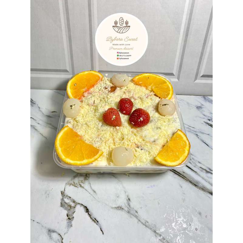

salad buah creamy 2000ml | salad buah ulang tahun | salad buah hampers | salad buah