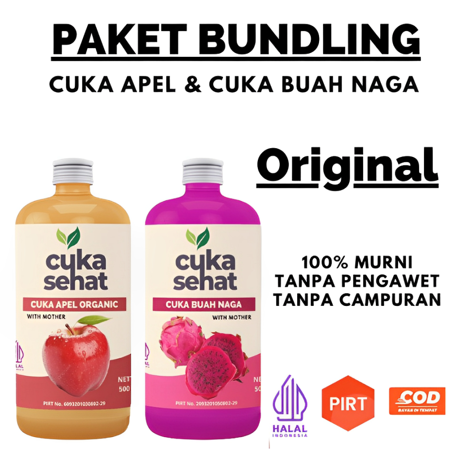 

CUKA APEL DAN CUKA BUAH NAGA VINEGA WITH MOTHER CIDER VINEGAR PREMIUM ORGANIK ASLI ORIGINAL