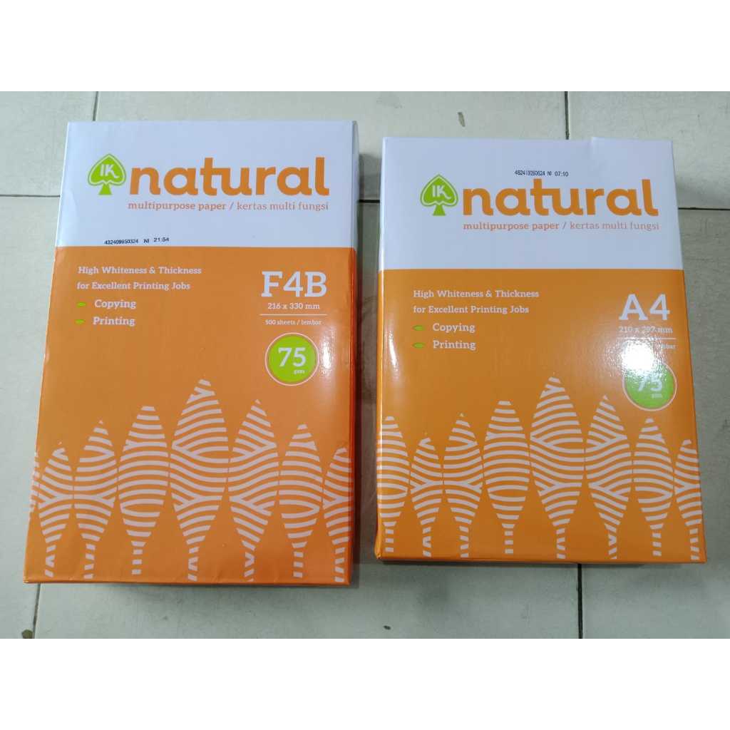 Kertas HVS Natural A4 / Kertas HVS Natural F4 75 gsm