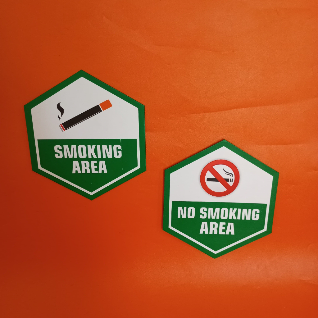 Hard poster Smoking Area dan No Smoking Area - Hard Poster larangan merokok - Boleh Merokok - Tempel