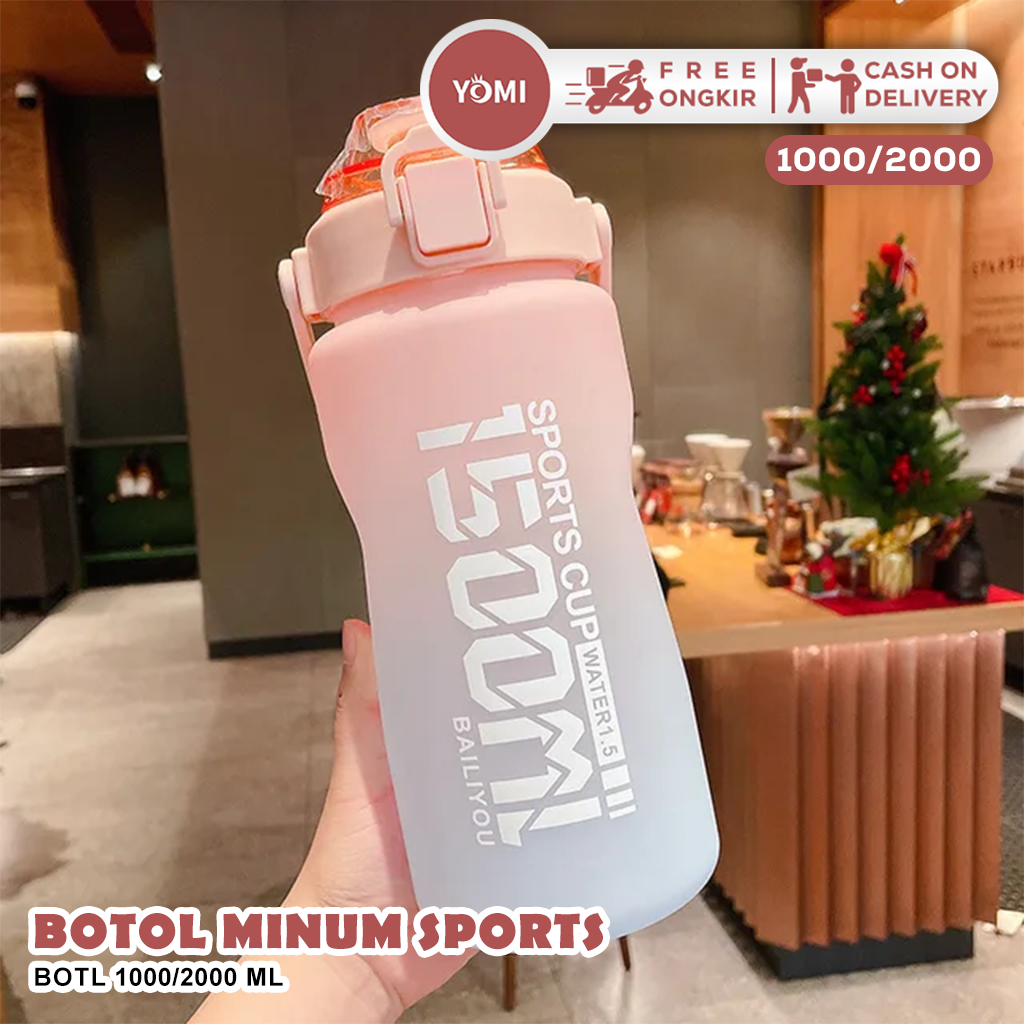 YOMI - Botol -1000/2000ml Penutup peluru Sport Botol Minum/ Water Bottle