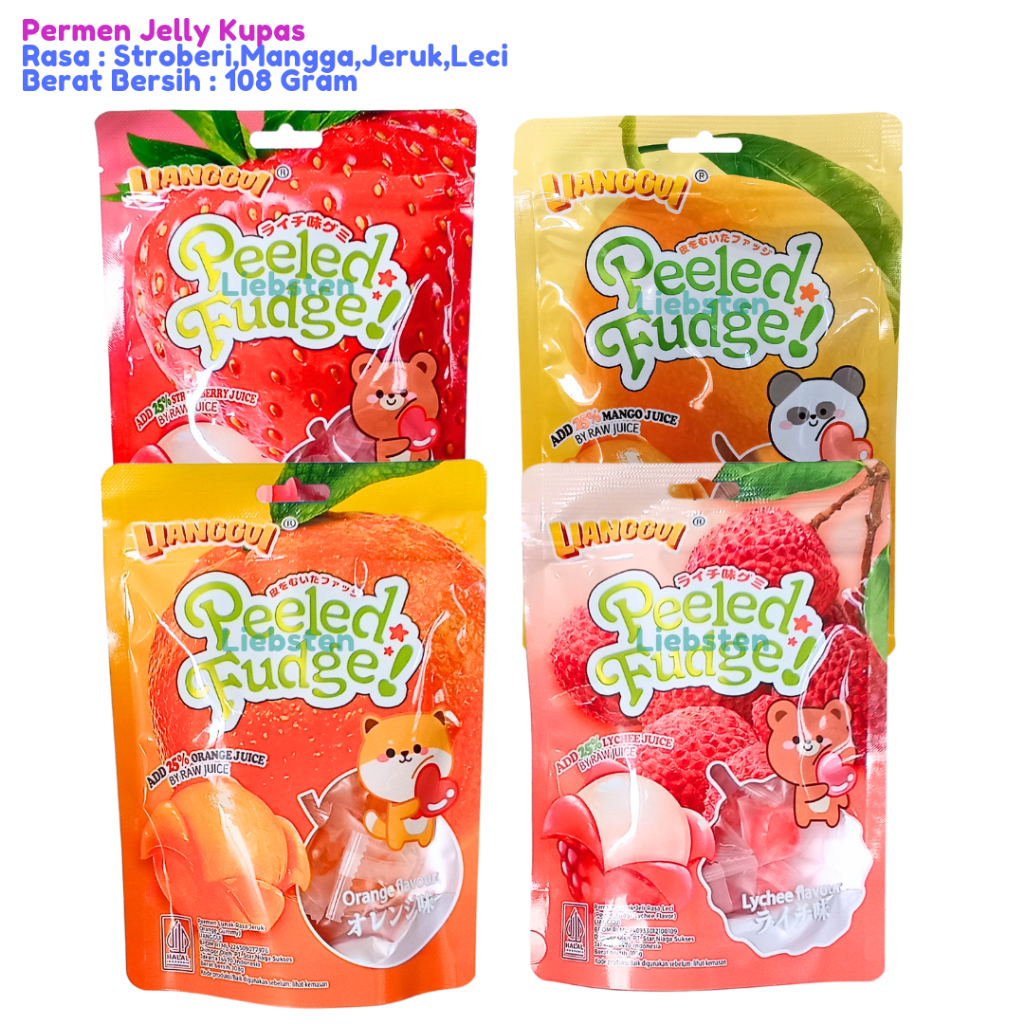 

Permen Lunak Jelly Kupas Aneka Rasa Buah Peeled Candy Lianggui