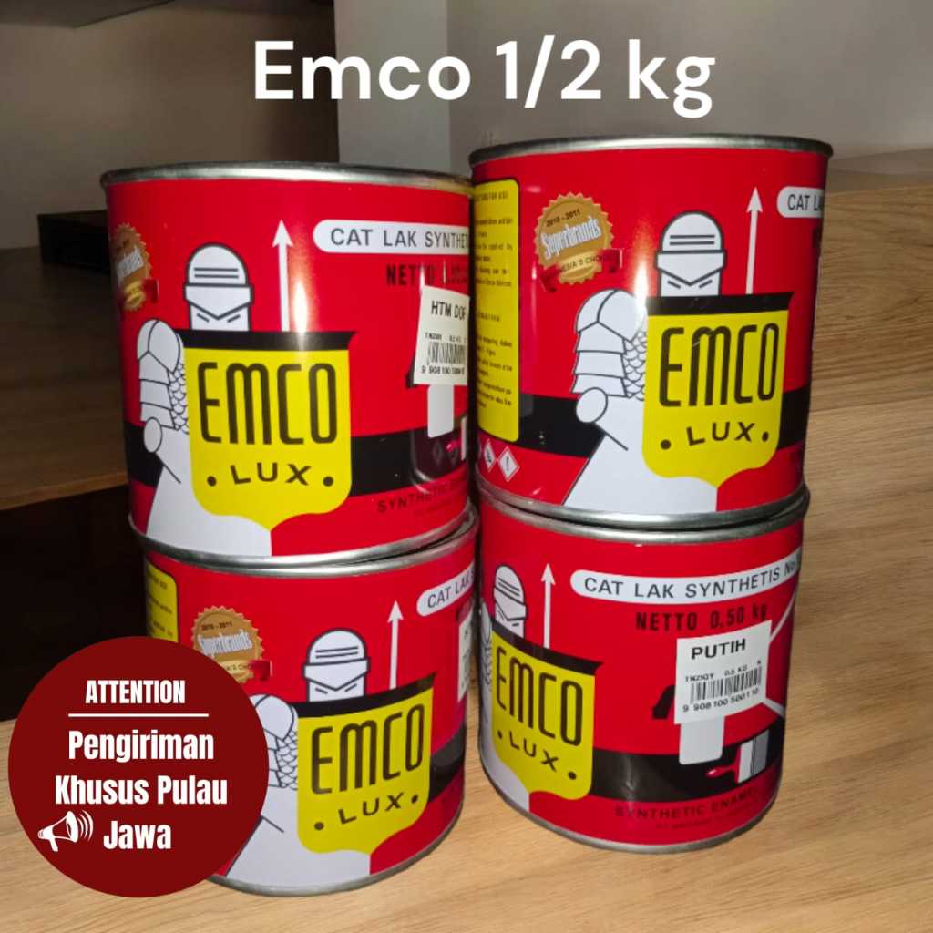 Cat kayu besi emco 1/2 kg,  Cat Lak Synthetic, Cat minyak emco 500 ml