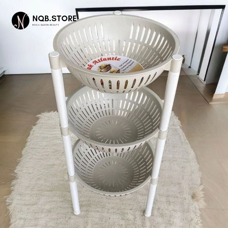 NQB - Rak Bumbu Serbaguna / Rak Dapur Atlantis 3 Susun / Rak Buah Sayuran Plastik