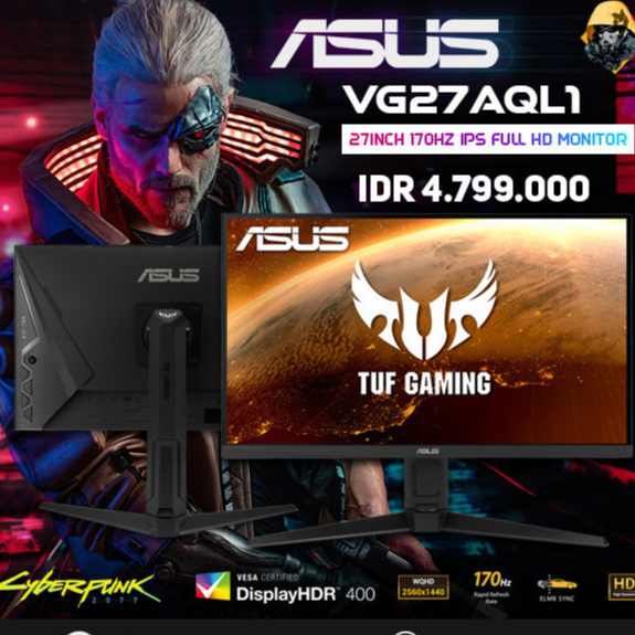 ASUS TUF GAMING VG279QL1A 27" 165Hz IPS Gaming Monitor