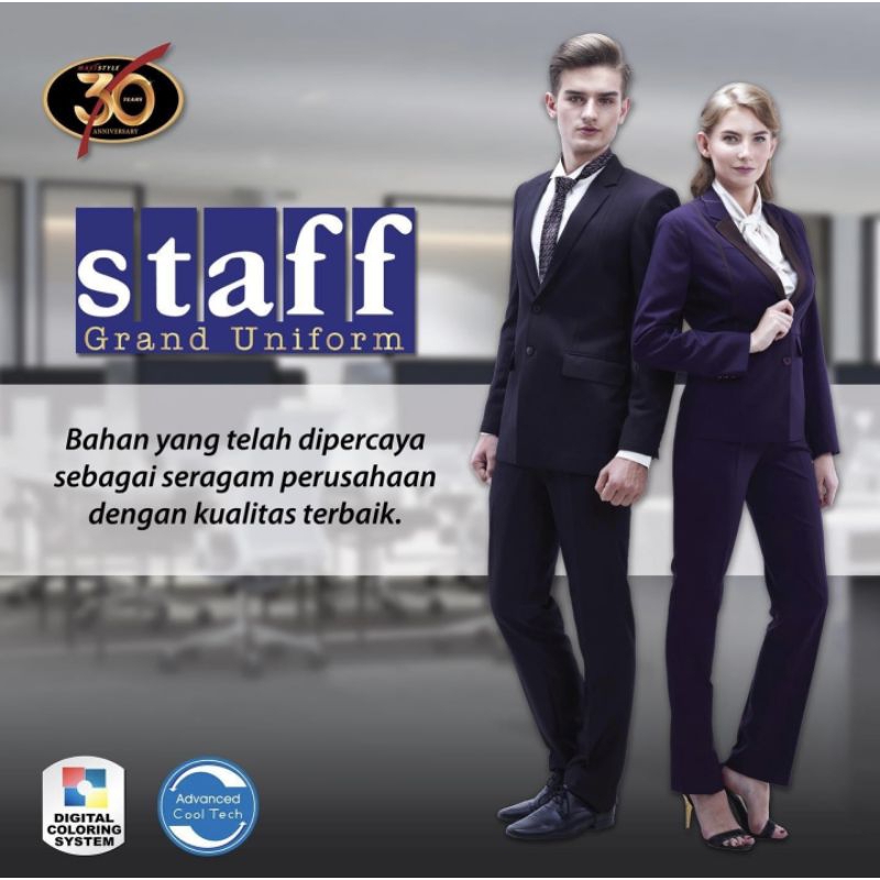 Kain Staff by Maxistyle Bahan Seragam Dinas Polisi Dishub Satpol PP Pemda Harga Per 10 CM