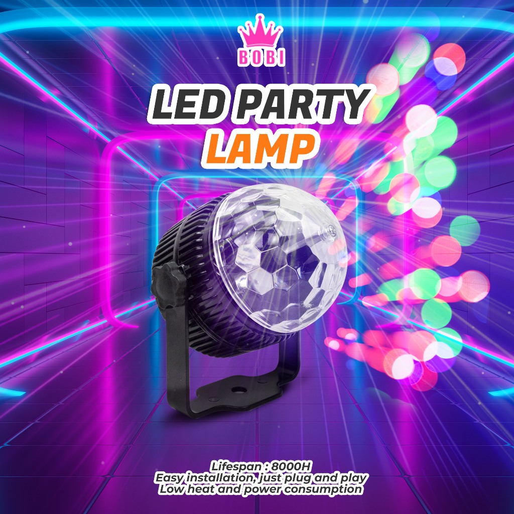 LED Party Lamp / Lampu Disco Mini / Lampu Disco Mini Berputar