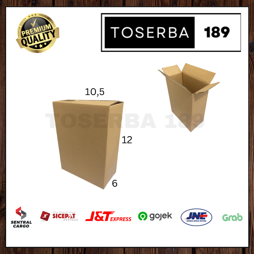 

kotak kardus box packing uk 10,5x6x12 SHEET POLOS