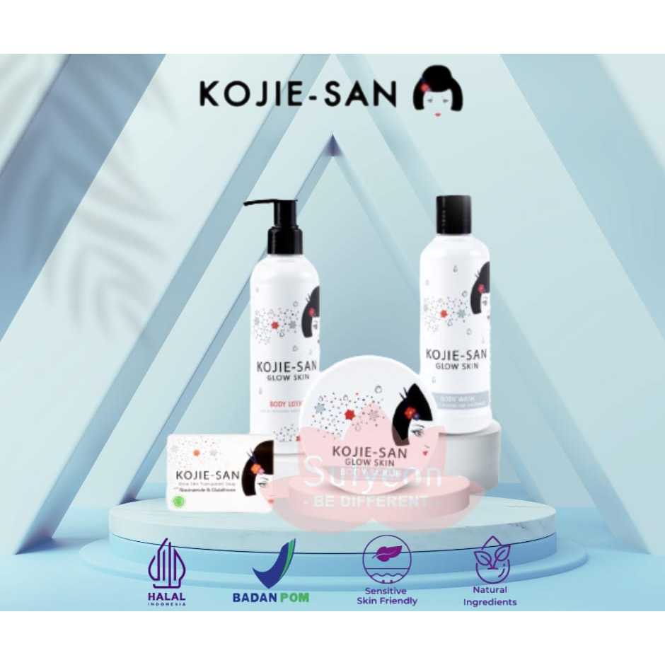 [BPOM] Kojie-san Paket Glow Skin Transparant Body Lotion/Body Scrub/Sabun Mandi