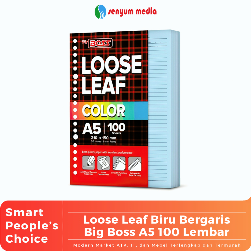 

Loose Leaf Biru Bergaris Big Boss A5 100 Lembar (1 Pcs Isi 100 Lembar) (S:PCS)