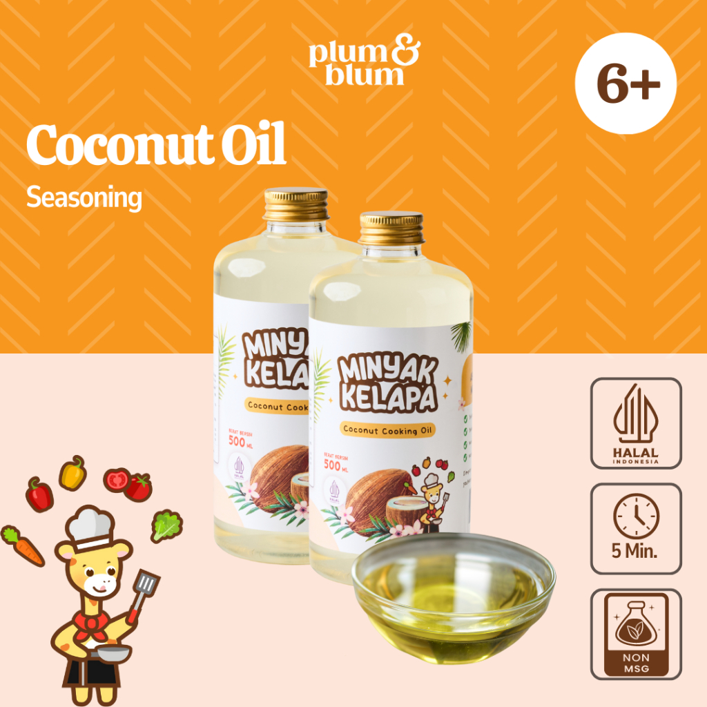 

Plum & Blum Coconut Cooking Oil Minyak MPASI BB Booster - 500 ml & 100ML