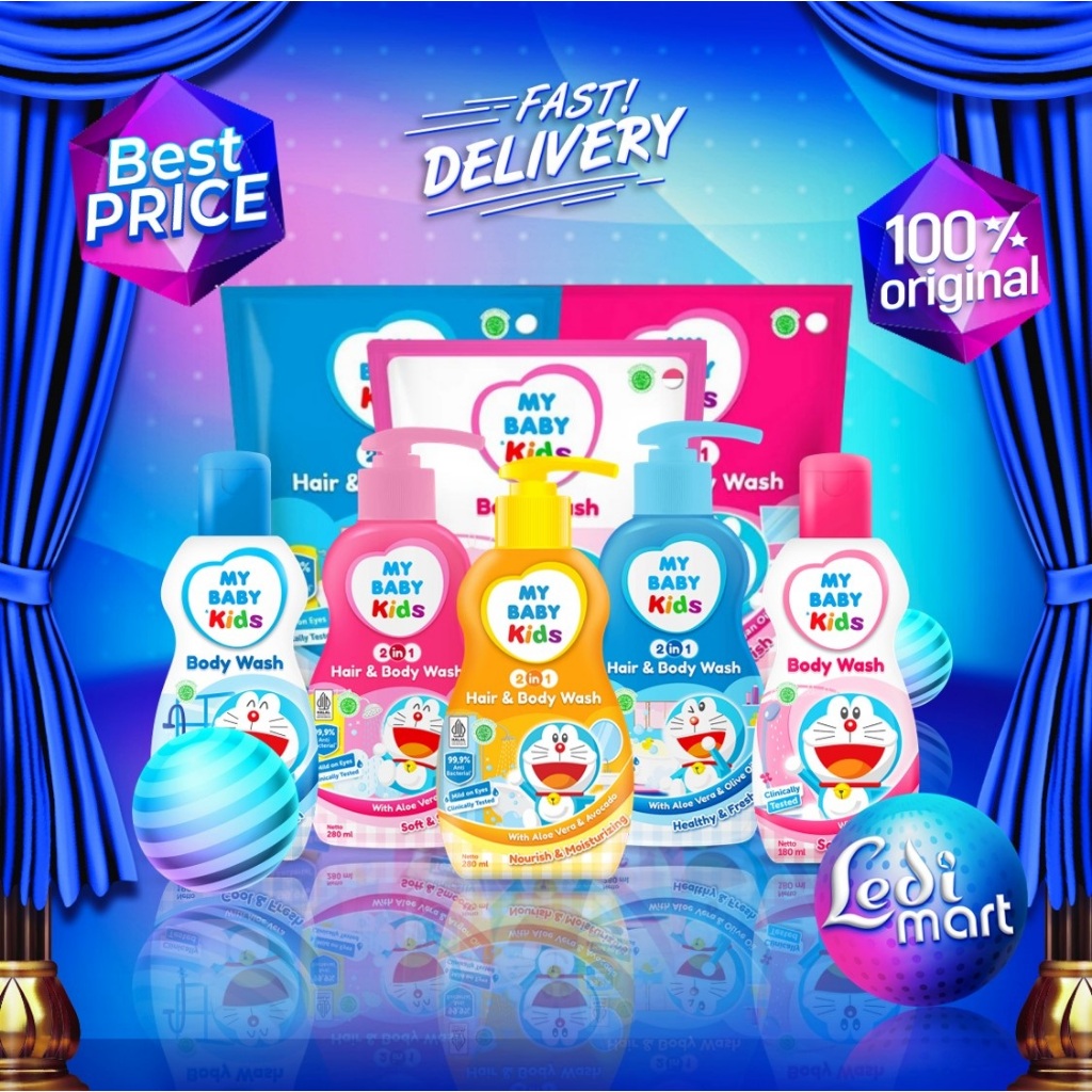 My Baby Kids 2in1 Body Wash Series | Sabun & Shampoo Anak | Shampoo & Sabun 2in1 | Ledi