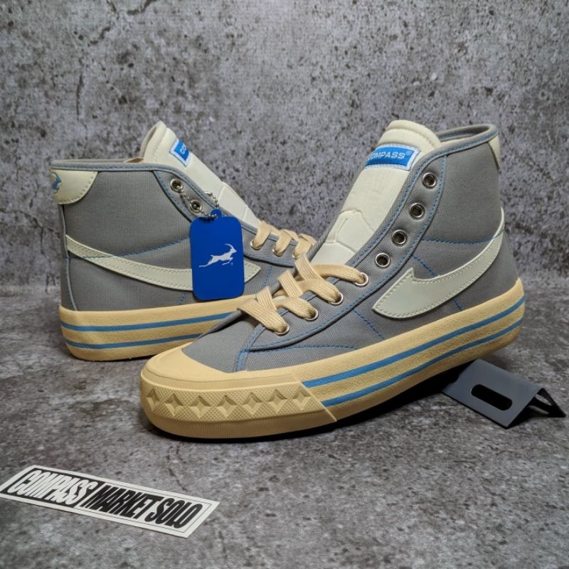 [ORIGINAL] Sepatu Compass Retrograde Cyan High Grey || Compass Retrograde Grey