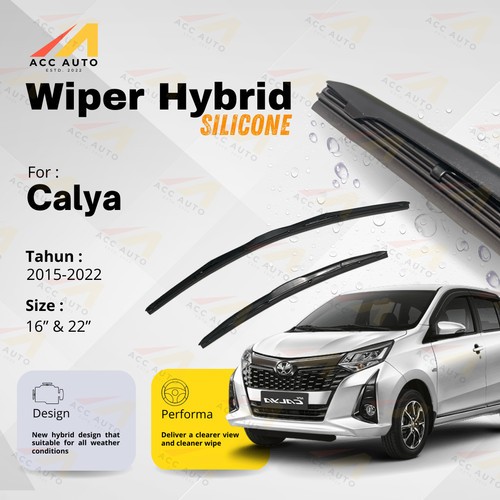 Wiper Frameless Mobil Daihatsu Calya Karet Kaca Silicon Hybrid / Kipas Kaca