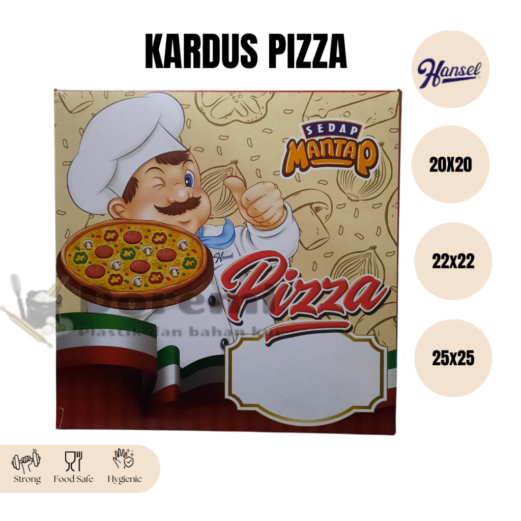 

Hansel Kardus dus dos Pizza 20cm 22cm 25cm / Box sedap mantap kemasan Pizza motif