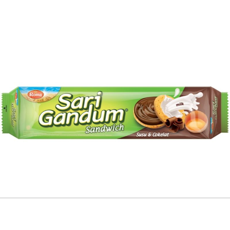 

Roma Sari Gandum Sandwich Biskuit Susu & Cokelat 108 g