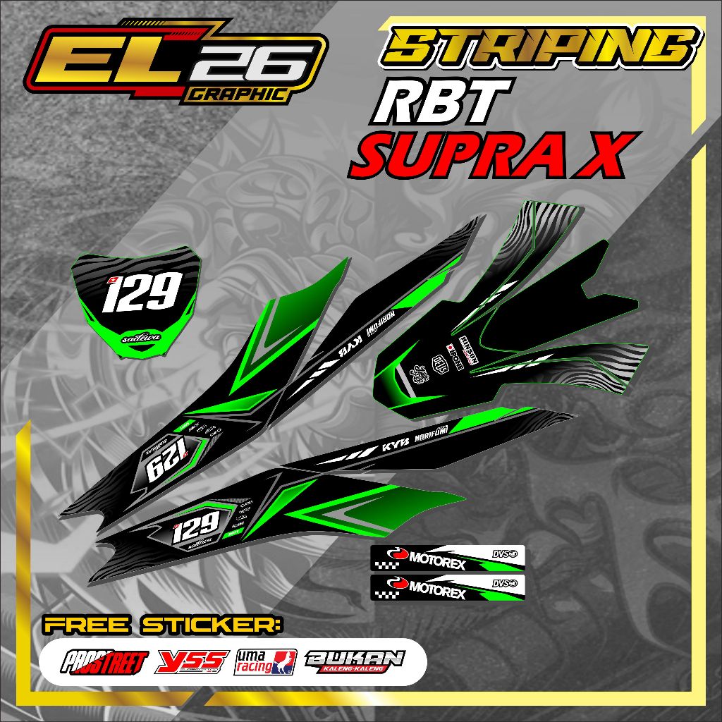 546 STRIPING STICKER RBT SUPRA X - STICKER RBT SUPRA X MOTIF ABSTRAK