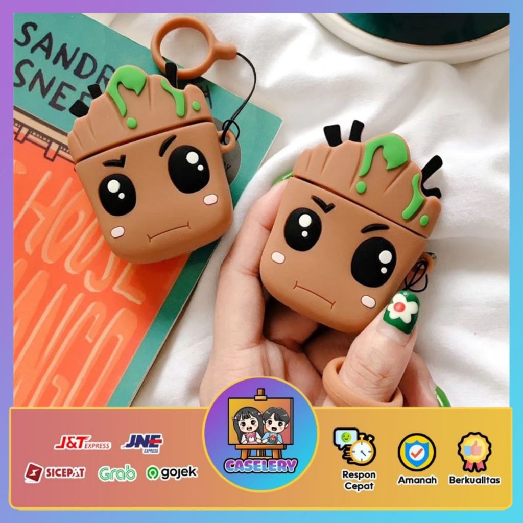Case Airpods Gen 1 2 3 Pro Model Groot Avenger Karakter Cover Silicone inpods i12 i13