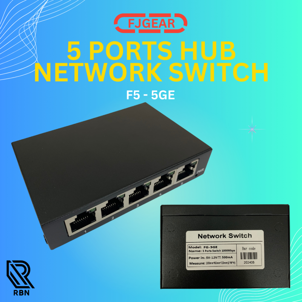 SWITCH HUB LAN INTERNET Extension 5 PORT 10/100/1000 Garansi FG-5GE