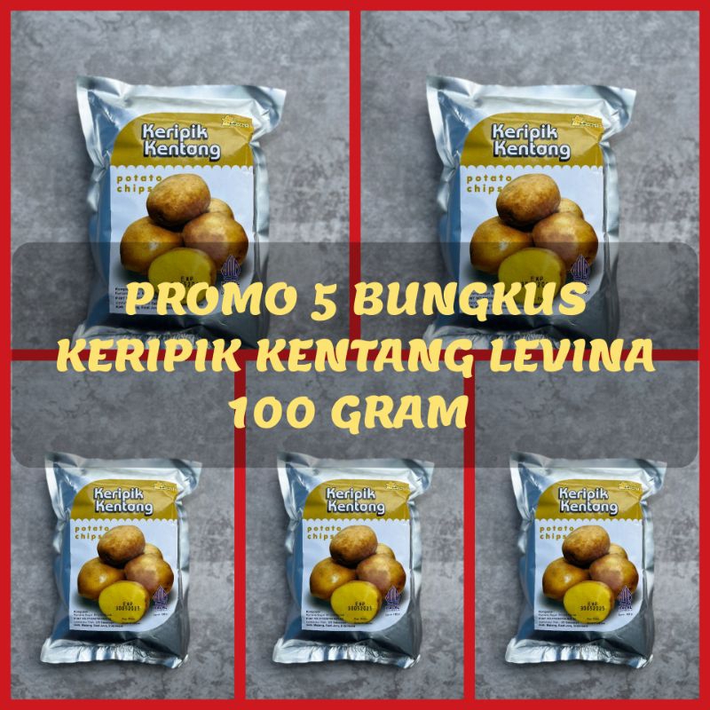 

[PROMO] 5 BUNGKUS CAMILAN KERIPIK BUAH OVEN KENTANG POTATO LEVINA 100 GRAM OLEH-OLEH MALANG