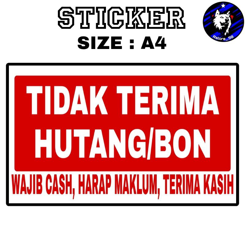 

(BEST QUALITY) BERBAGAI MACAM STIKER STICKER CCTV DAN DILARANG NGUTANG SUDAH LAMINASI A4