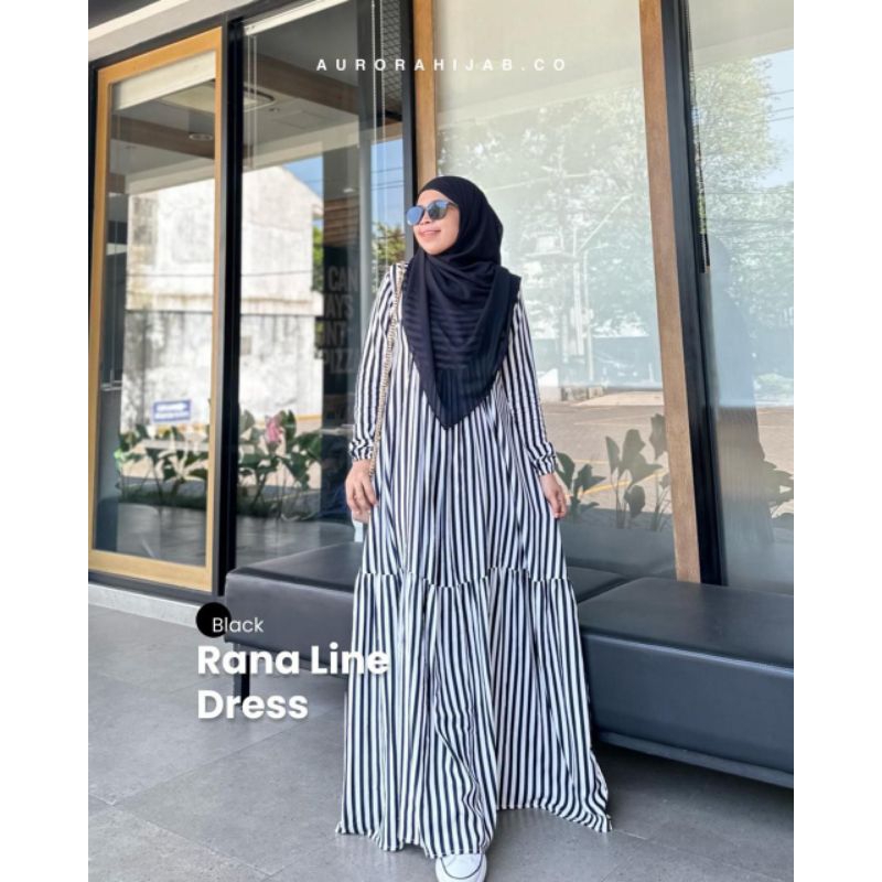 GAMIS RANA LINE (GAMIS STRIPE // GAMIS SAJA) BY AURORA HIJAB // DRESS RANA AURORA // GAMIS RANA AURO