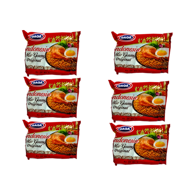 

Mie Instant Gaga Indonesia Mie Goreng Original 88 gr isi 6 pcs
