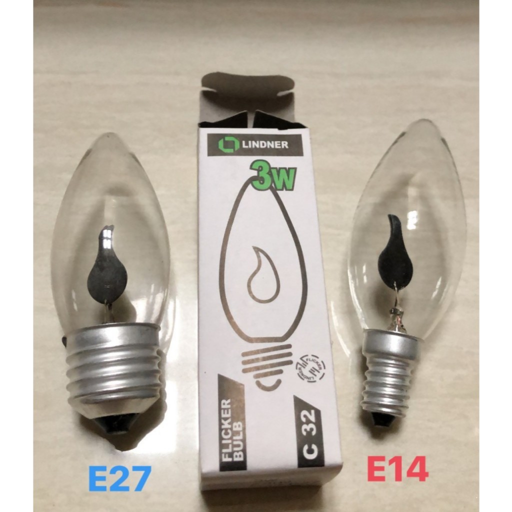 Sale  Lampu bohlam led api lilin candle 3 watt jantung e14 e27 murah