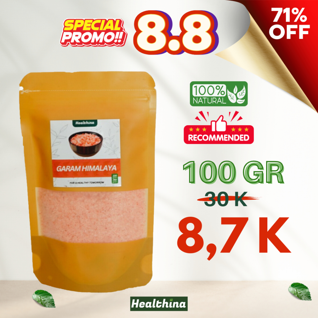 COD Makassar Garam Himalaya 100 gr/ Garam Original Premium Pink Salt/ Penyedap Rasa/ (COD MAKASSAR)