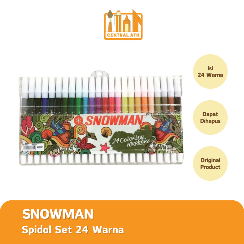 

SPIDOL WARNA SNOWMAN KECIL 24 WARNA