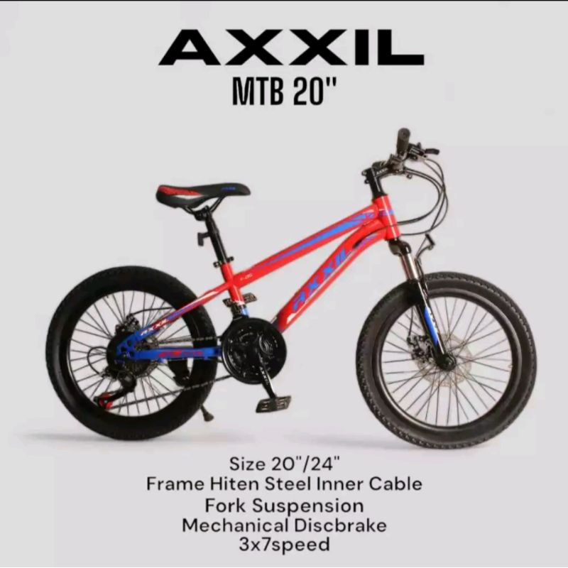 Sepeda Gunung Anak Axxil MTB 20 inch Rem Cakram mekanik
