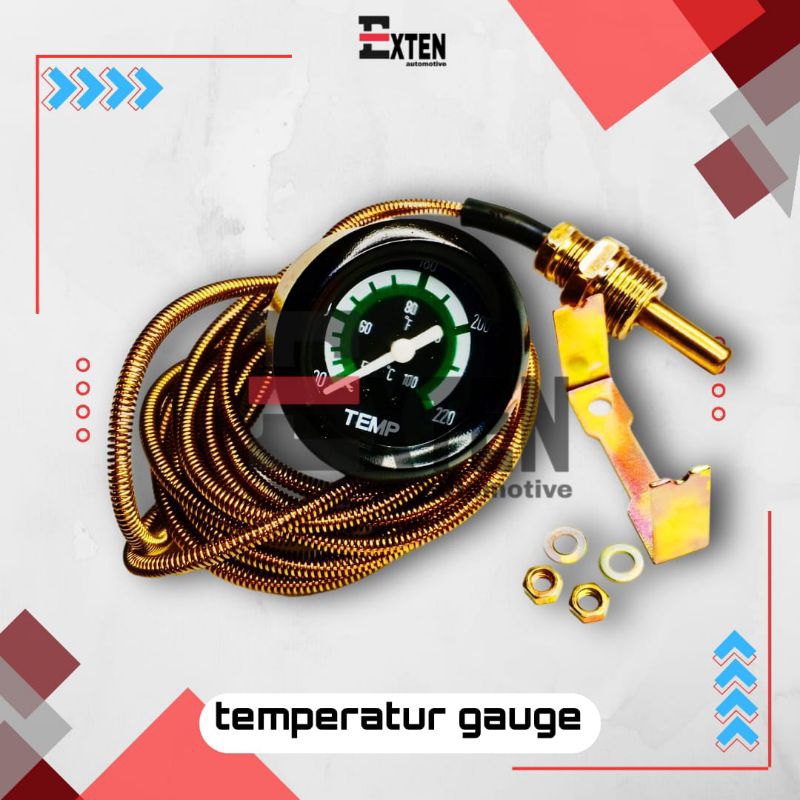 TEMPERATUR GAUGE 120 INCH  AMPER PANAS  AMPER PENGUKUR SUHU PANAS AIR MESIN MOBIL