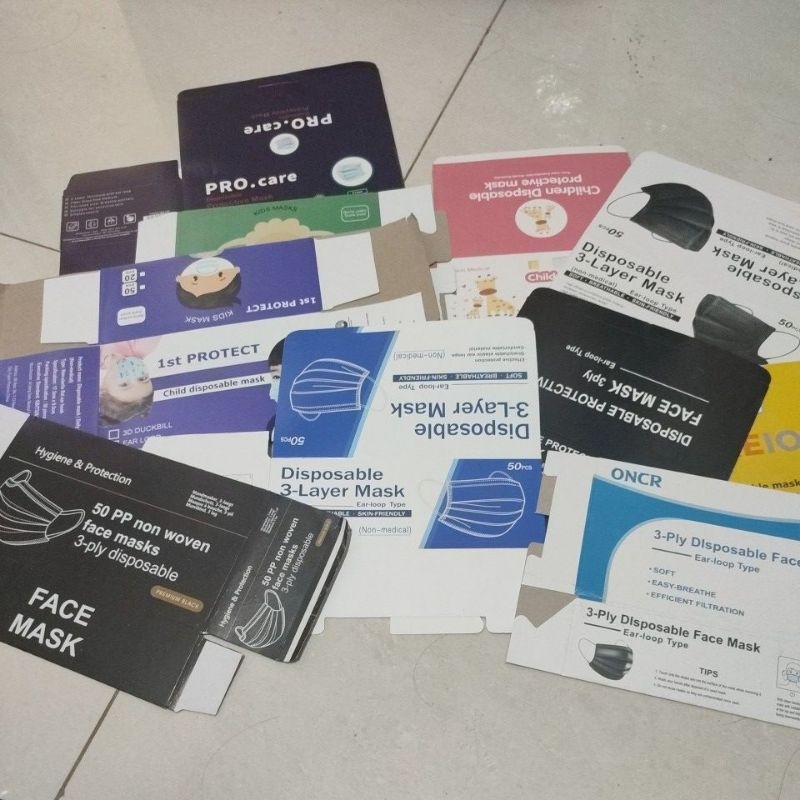 Box / Dus Masker Kosong untuk Masker Duckbill, KN95, masker 3 ply, KF94