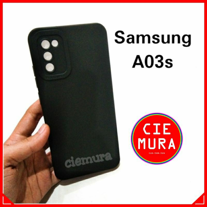 CIE Case Hitam Samsung A03S Black Matte Softcase Polos Lentur Slim Silikon HP Ciemura