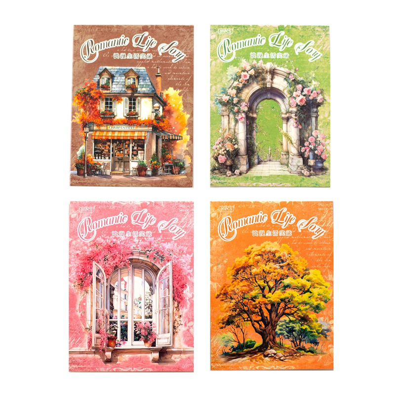 

(6BA) sticker book romantic love story hiasan taman garden pohon tree journaling