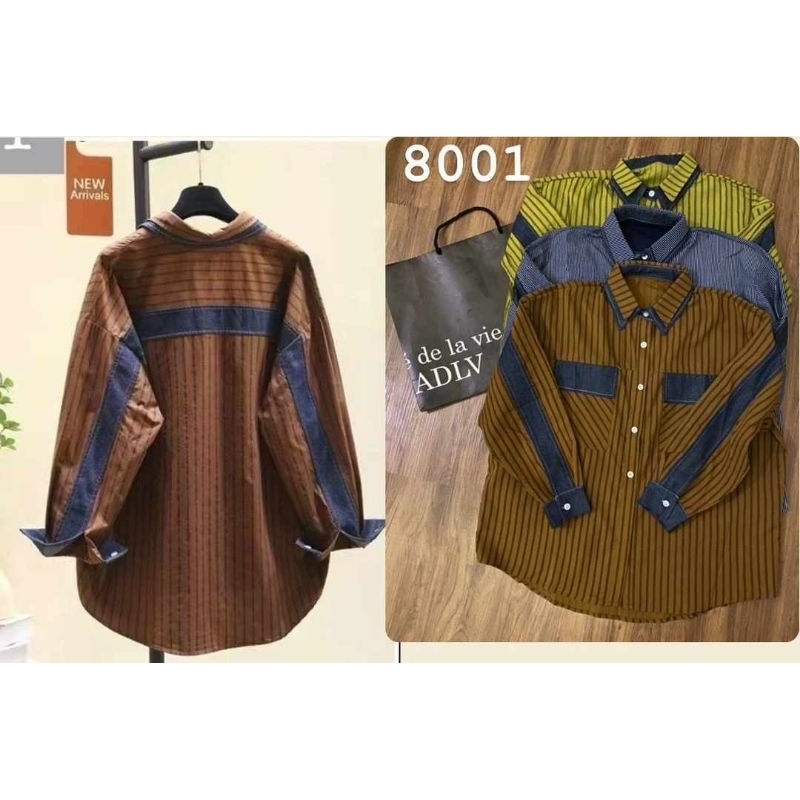 KEMEJA KATUN MIX JEANS SALUR IMPORT