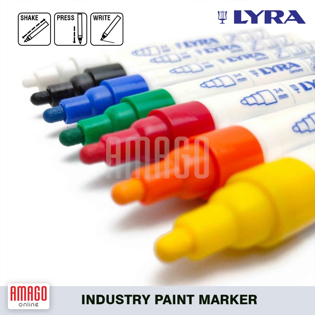 

Lyra Industry Paint Marker - Spidol cat permanen penanda industri dan pekerja profesional