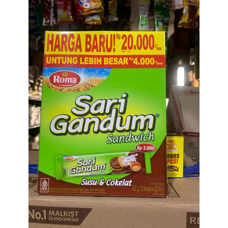 

roma sari gandum sandwich susu dan coklat