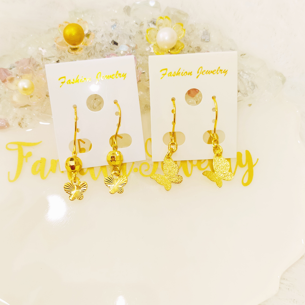 ANTING KUPU KUPU BERLAPIS EMAS MURNI ASLI 99% PERMUKAAN PERHIASAN LEBIH AWET & TAHAN LAMA PEMAKAIAN 