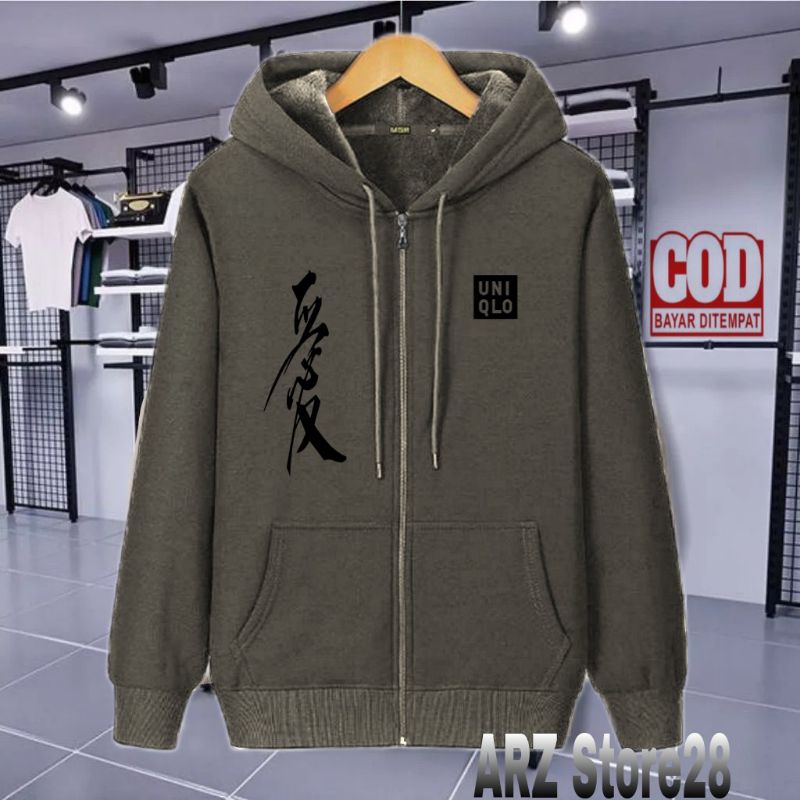 Terlaris  Free Jaket Resleting Text Hitam TT Jepang Uniqlo Kirka 79  Sweater Distro Terbaru Jaket Te